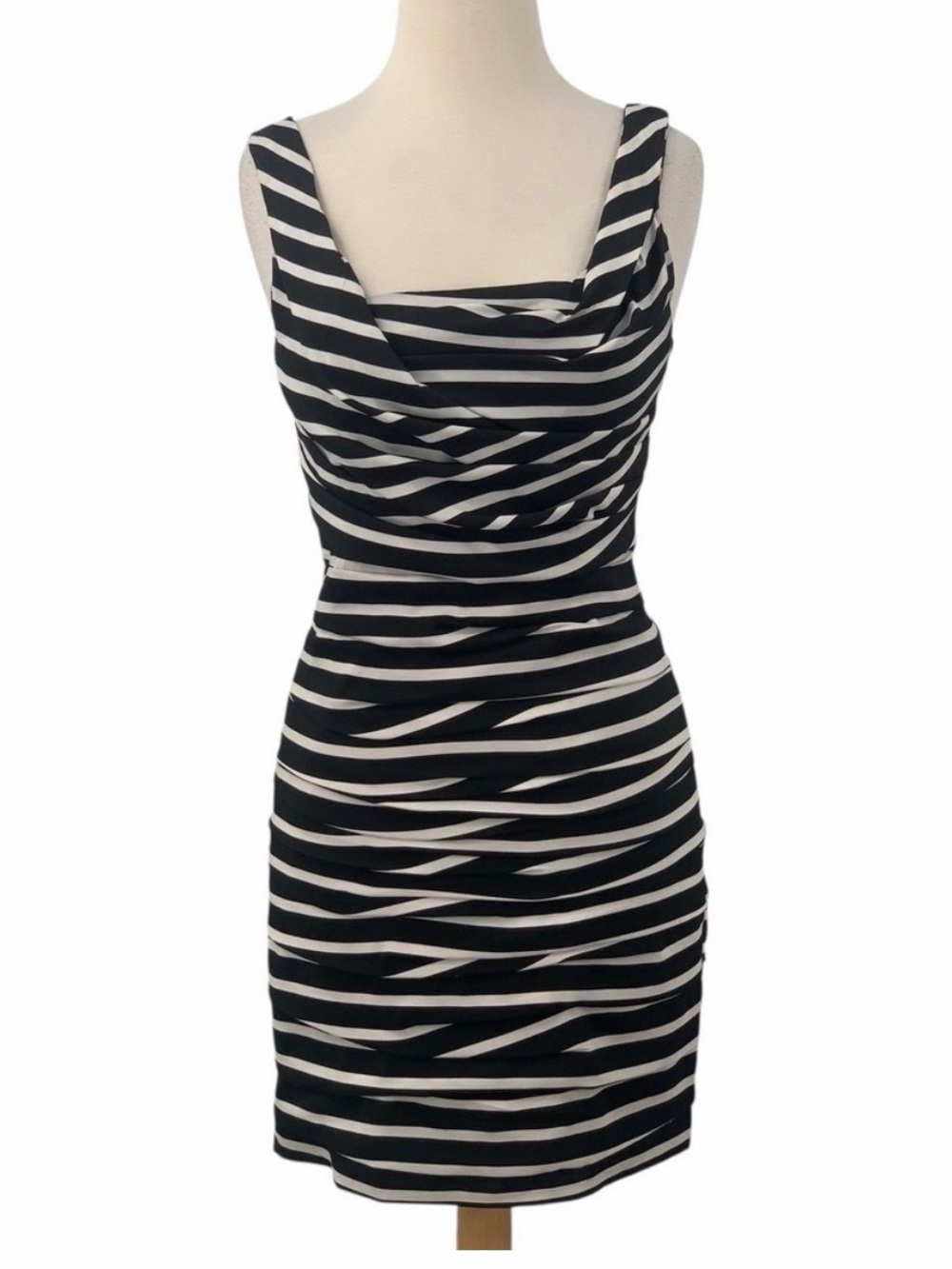 Express Black and White Striped Sleeveless Sheath Dress